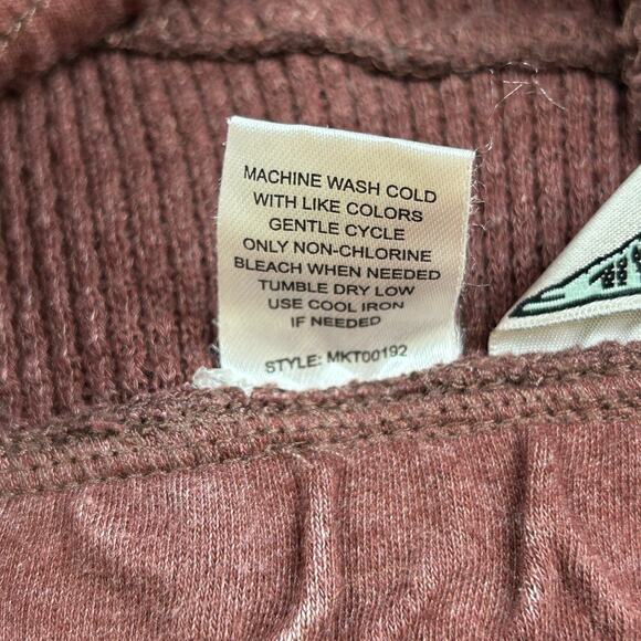 Hard Tail Thermal Waffle Jogger Pants Red Elastic Waist MKT00192 Women's Size M - Picture 9 of 11